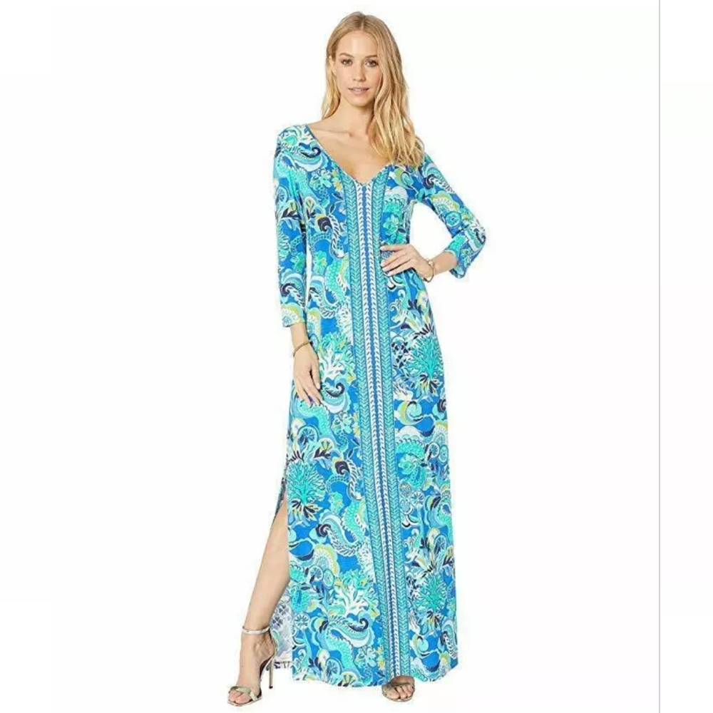 Lilly Pulitzer Anissa Maxi Blue Grotto Sirens and Spirits